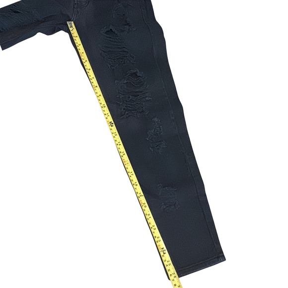 Melville Boyfriend Jeans Black Wash Distressed Denim Sz 26"(Fits 28") Indie Y2k - Picture 7 of 9